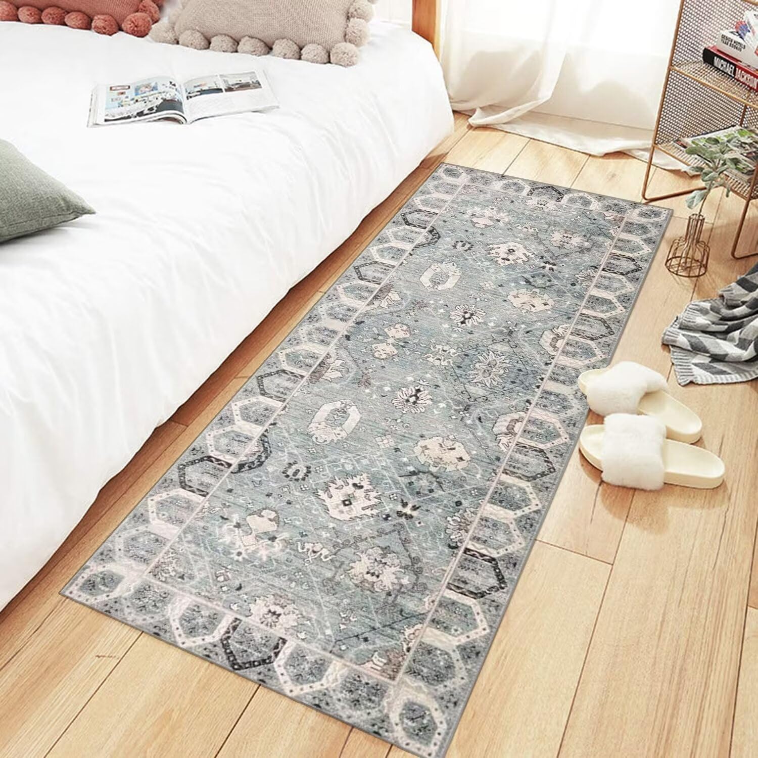 Teppichläufer 80x180 Cm – Rutschfeste Schmutzfangmatte Für Flur, Küche, Braun/blau/beige