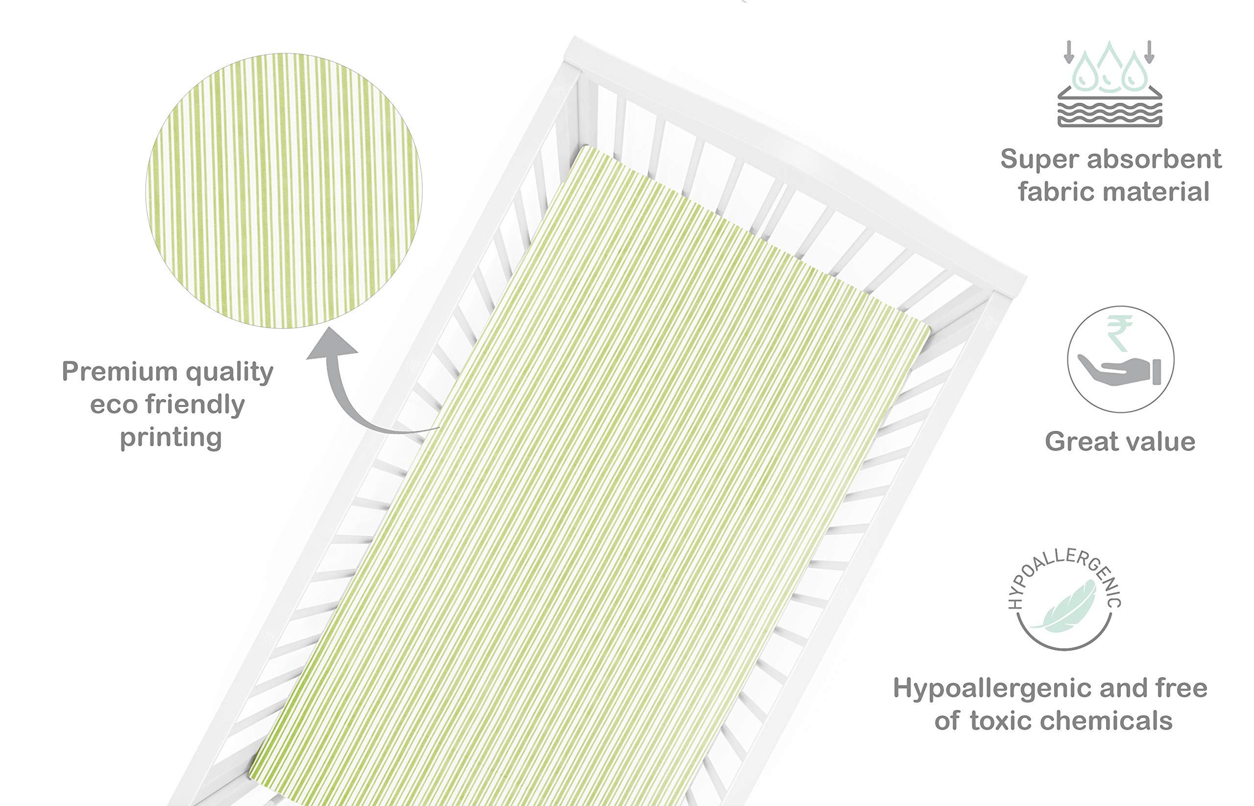 Abacadabra Cotton Flat Sheet - Soft & Breathable Crib Sheet -5