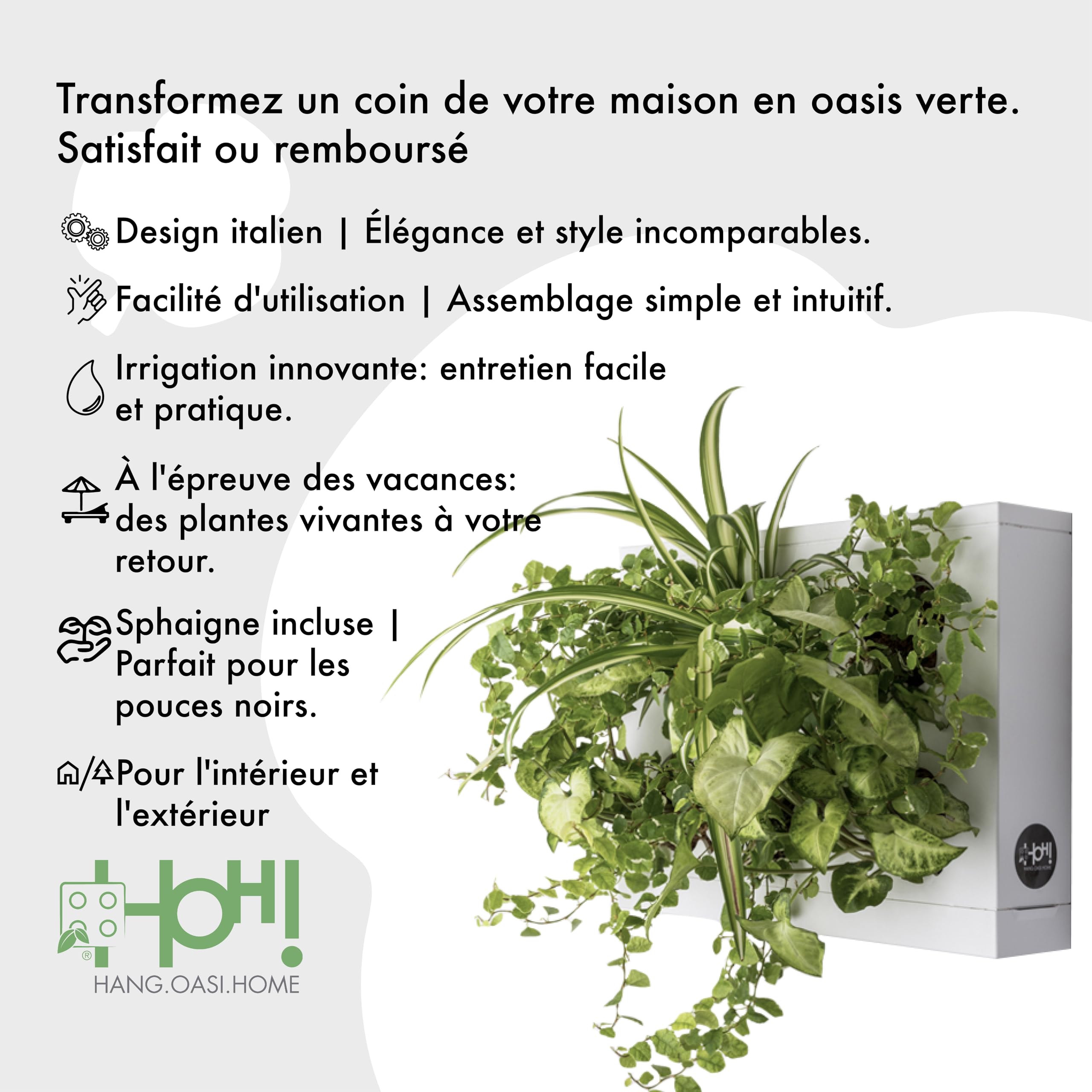 Ortisgreen HOH! De, Tableau Végétal Mural, Pot Pour Plantes Mural A Suspendre, Support Mural