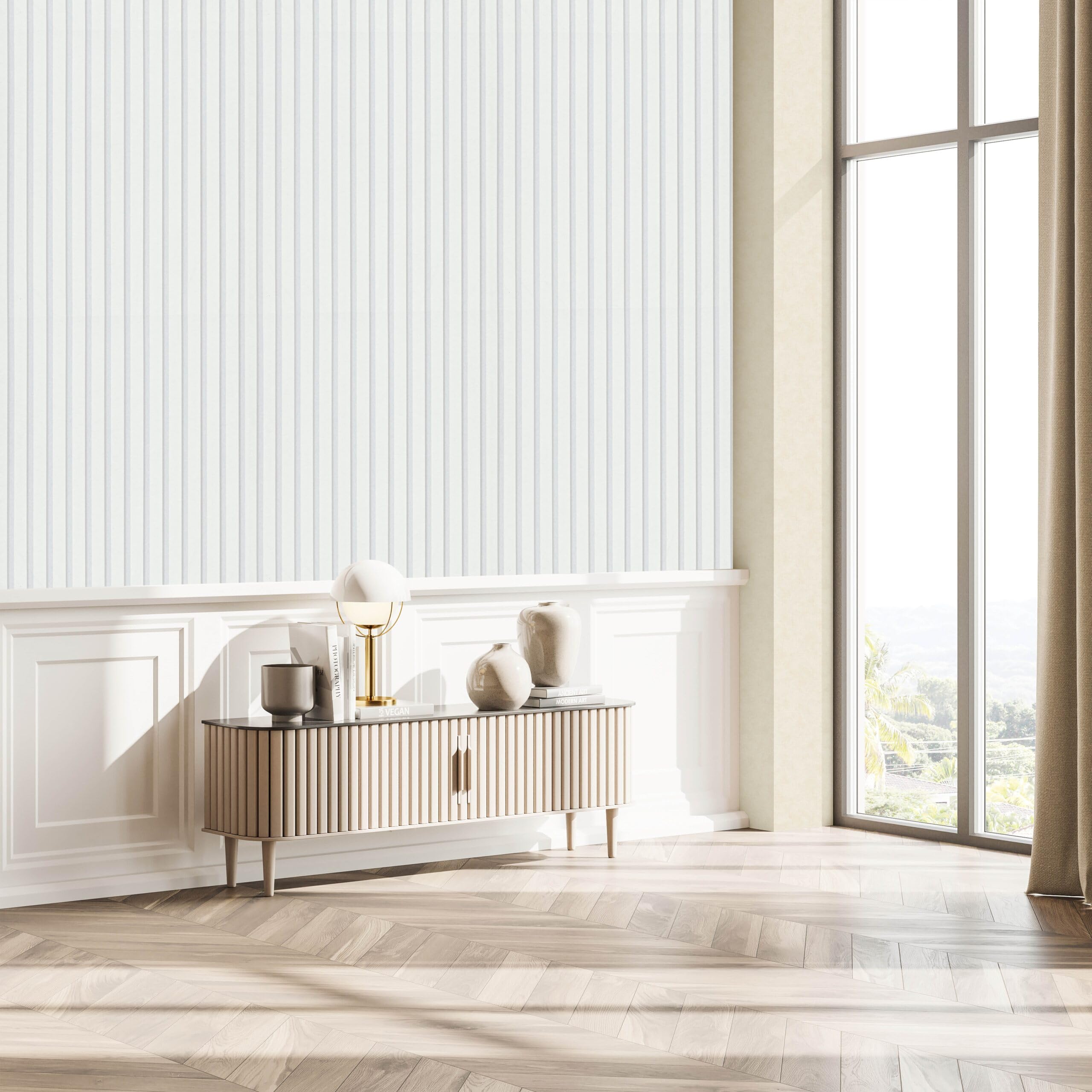 Marburg Wallpaper White Stripes Modern Stripes GZSZ for Living Room or Bedroom Made in Germany 10,05 x 0,53m - Image 3