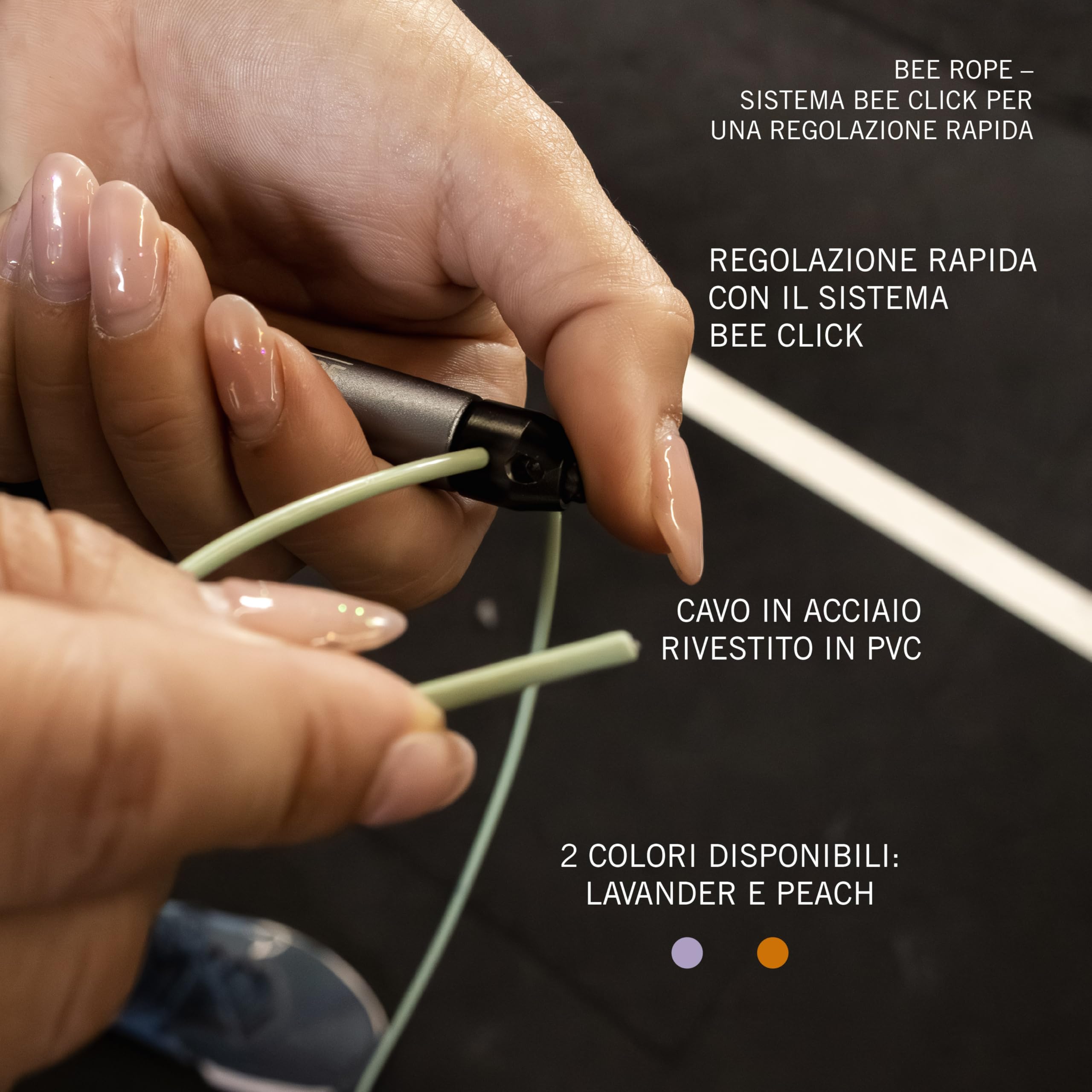 PICSIL - Corda per Saltare BEE, Speed Rope Regolabile e Leggera, Cavo Rinforzato, per Cross Training, Fitness e Double Unders