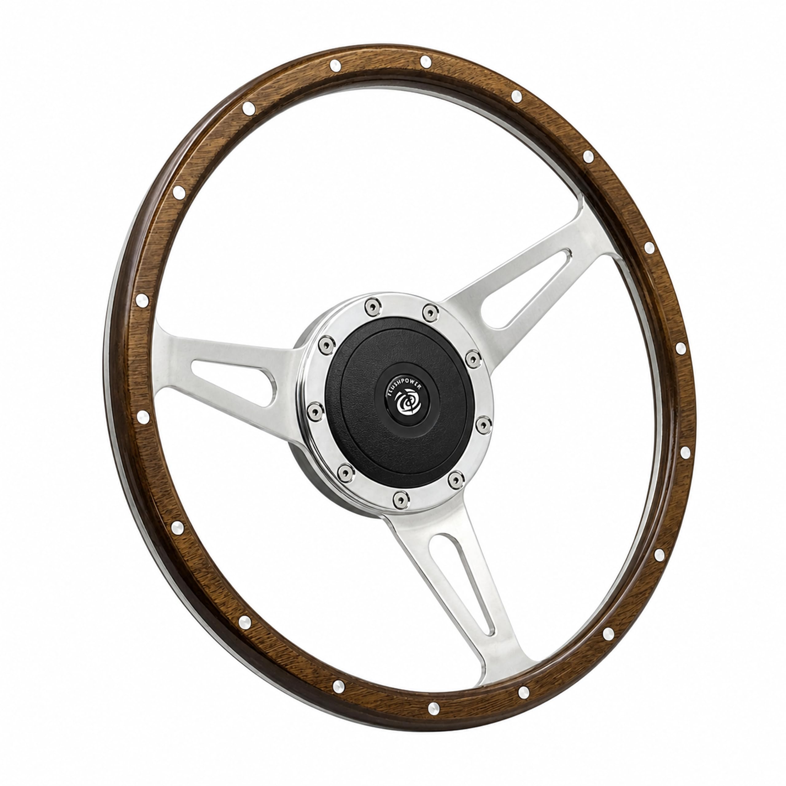 DAMD Jimmy Wood Steering Wheel クラシックオーク Amazon.com: 13“ Classic Riveted wood grain steering wheel