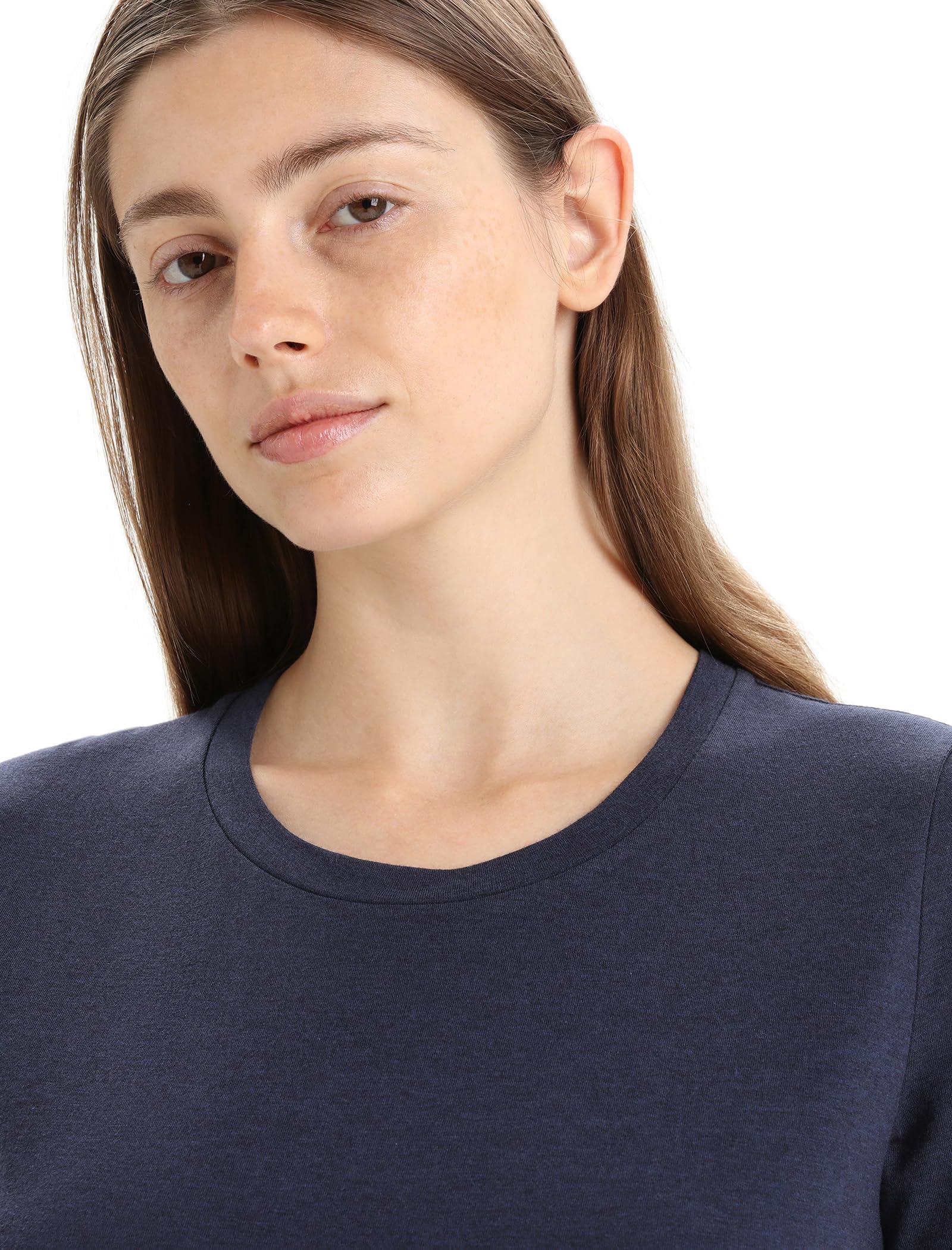 Icebreaker - Mujer Camiseta de Manga Corta Natural Blend Central Classic - para Uso Diario, Gimnasio y Entrenamiento
