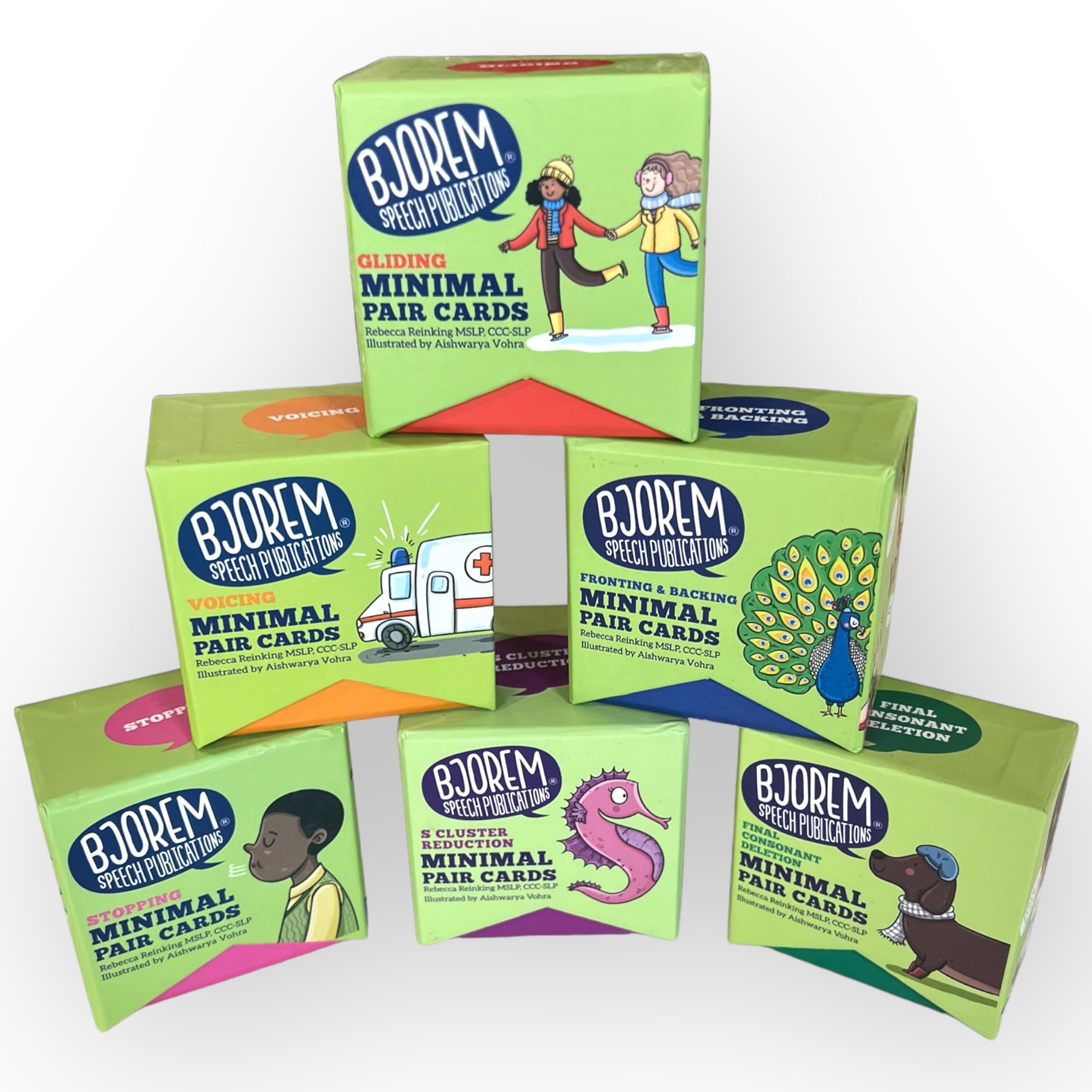 Bjorem Speech(r) Minimal Pairs Bundle - Comprehensive Phonological Speech Therapy Card Set Approach for Speech Sound Disorders and Discrimination - Includes 6 Decks with Over 300 Target Words