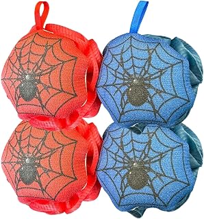 4Pcs Exfoliating Body Scrubber,40g Loofah Sponge Shower Loofah Body Sponge, Spider Shower Loofahs, Bath Sponges for Shower, Suitable for Men Women and Children