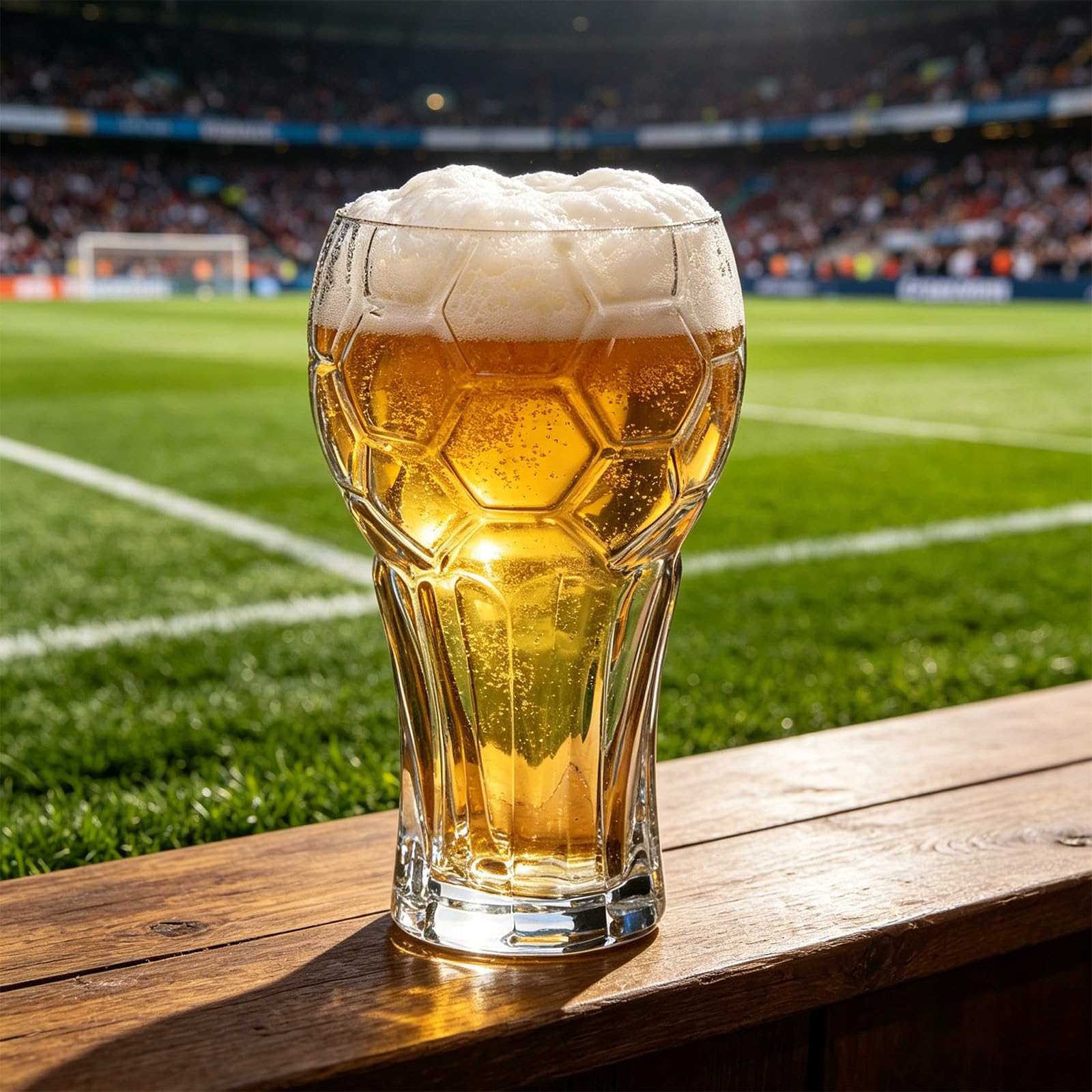 Generisch Vasos de cerveza clásicos de fútbol de 600 ml, vasos de cristal con base antideslizante, perfectos para decoración del día de partido, vasos temáticos de fútbol