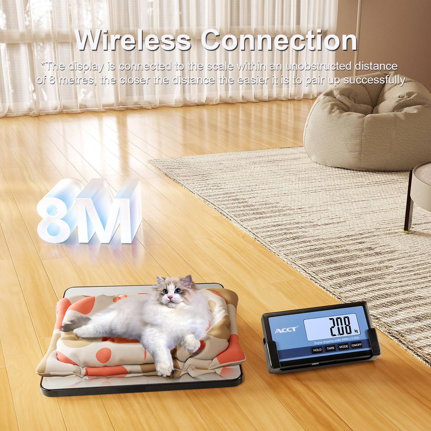 Wireless Postal Scale - 440lb Capacity - Balanza digital para envíos con función de retención, 10g de alta precisión, ideal para almacén/embalaje/oficina/equipaje, balanza de alta resistencia