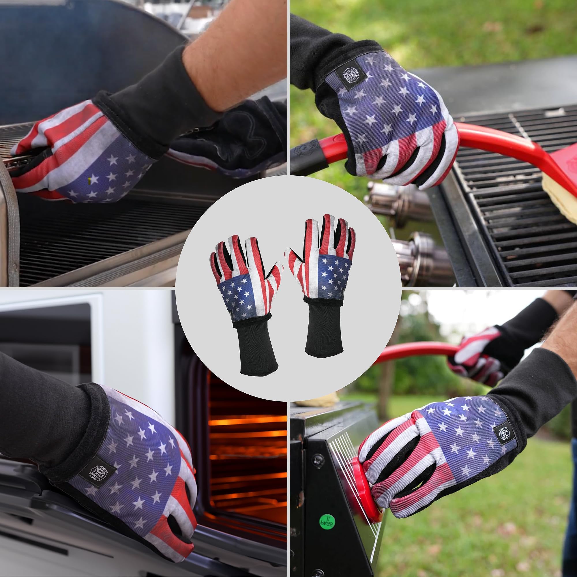 Grill Rescue Guantes de barbacoa 2.0 de neopreno resistentes al calor para asar, cocinar y hornear de forma segura, duraderos, talla única, versión 2 (EE. UU.)