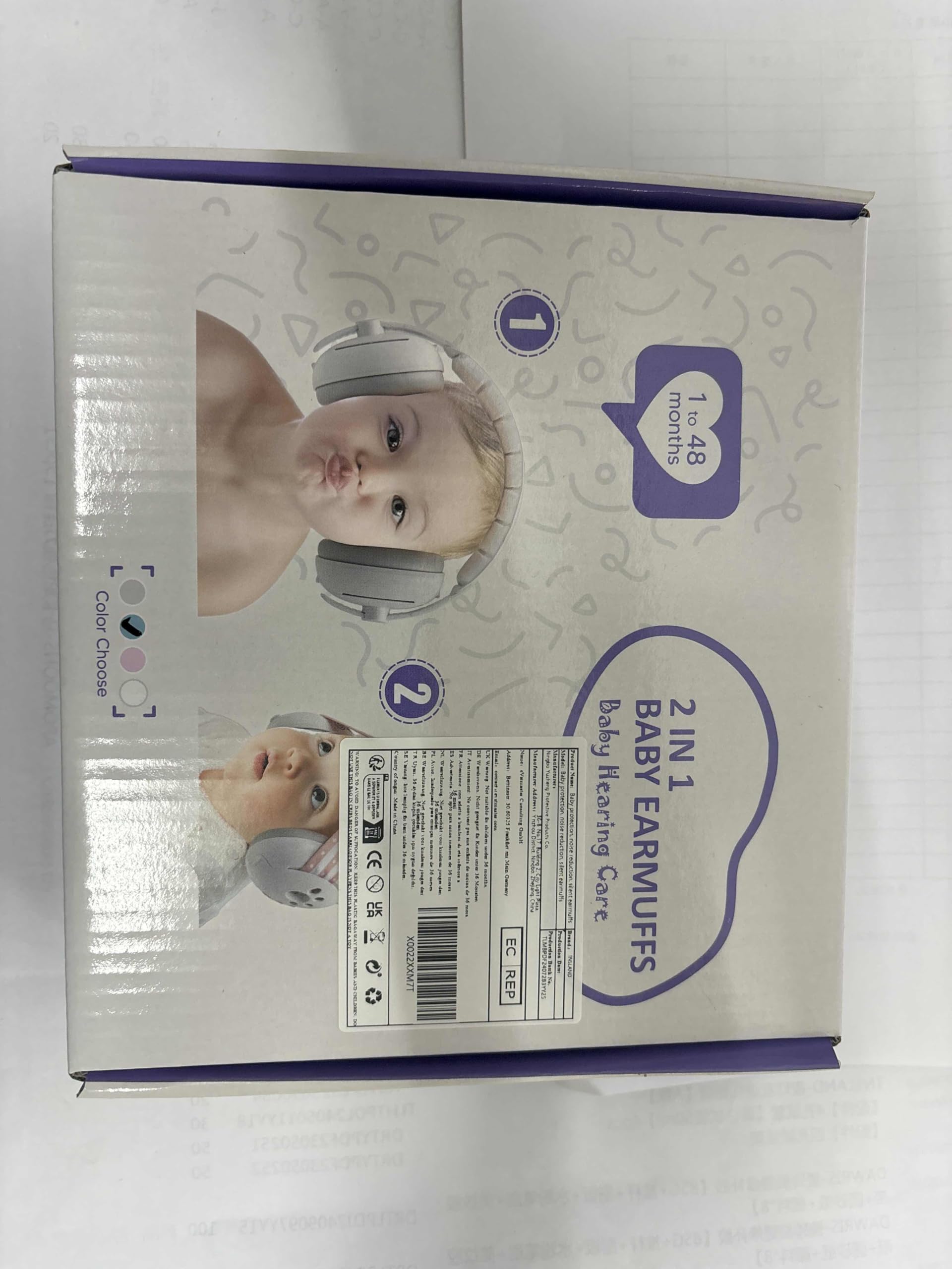 TNSLAND Nuovi Paraorecchie Migliorati per Neonati e Bambini, Protezione dell'udito Sicura e Lenitiva, Ideale per i Viaggi Migliora il sonno in viaggio Confortevoli Blu