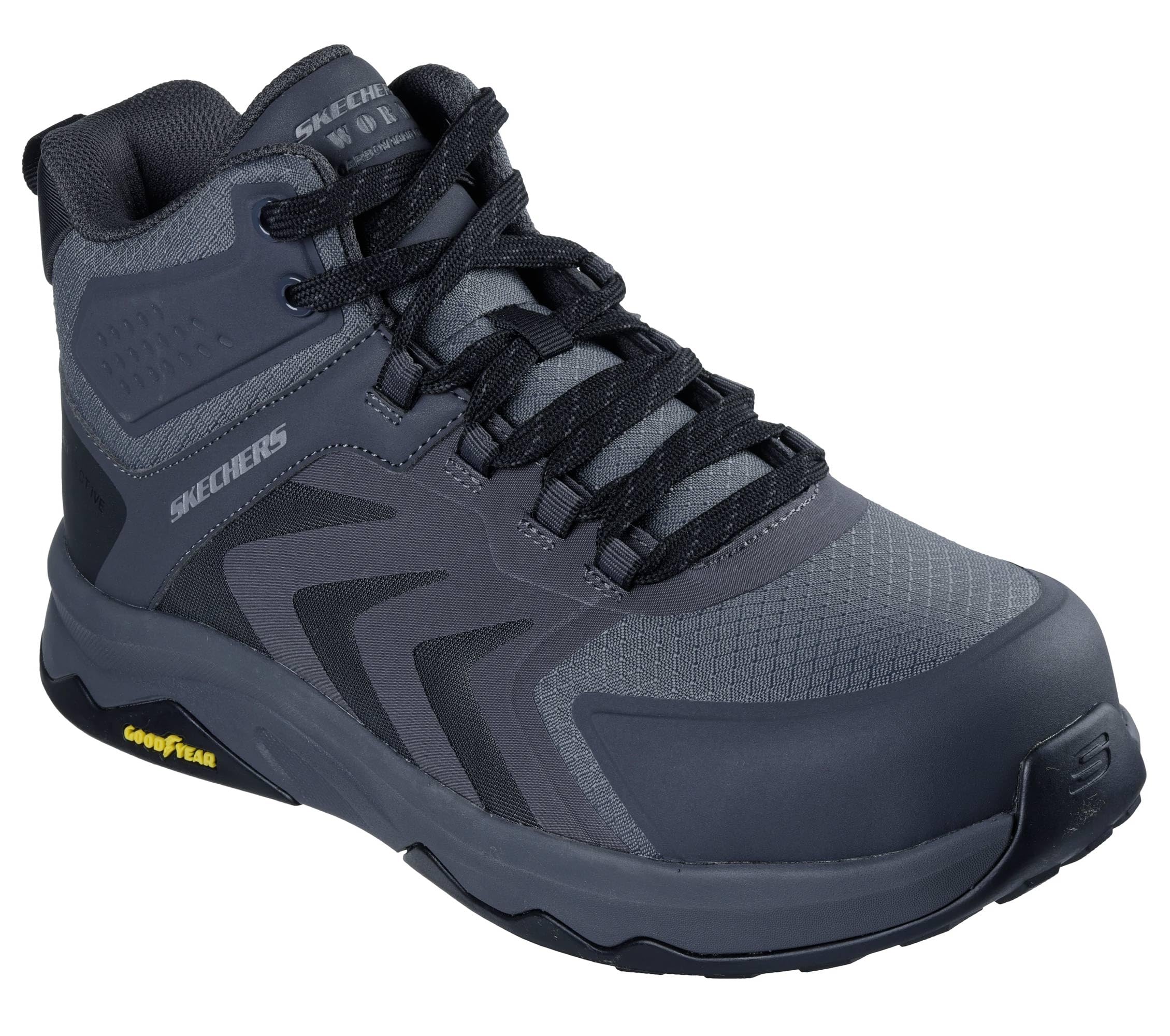 Skechers Men's Speed-Flex Trekker Nordown Work Shoes, Charcoal Textile/Synthetic, 9.5 UK
