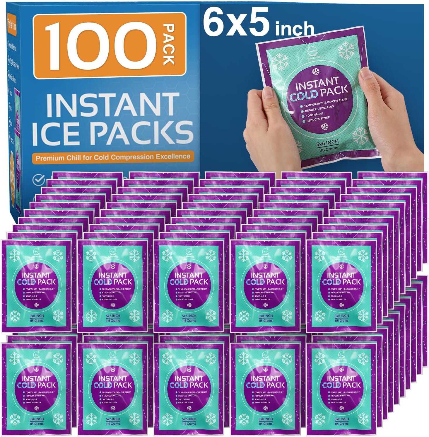 Disposable Instant Ice Cold Packs (6 x 5) bulk pack