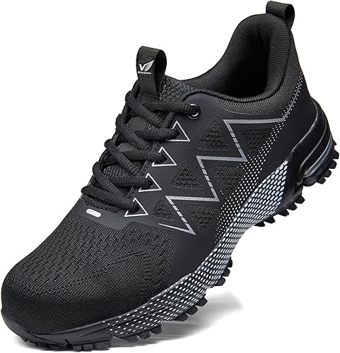 Miniatura 3 de Zapatos de punta de acero para hombre, ligeros, con puntera de acero, cómodos, a prueba de pinchazos, zapatos de seguridad antideslizantes e