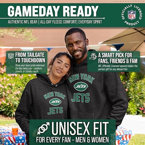 Miniatura 370 de Team Fan Apparel - Sudadera con capucha para adultos de NFL Gameday, mezcla de algodón y vellón de poliéster, abrígate y representa a tu