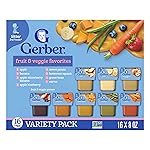 Gerber Baby Foods 2nd Foods Variety Pack, Natural for Baby, Fruit & Veggie Favorites, 8 Ounce (Pack of 32)