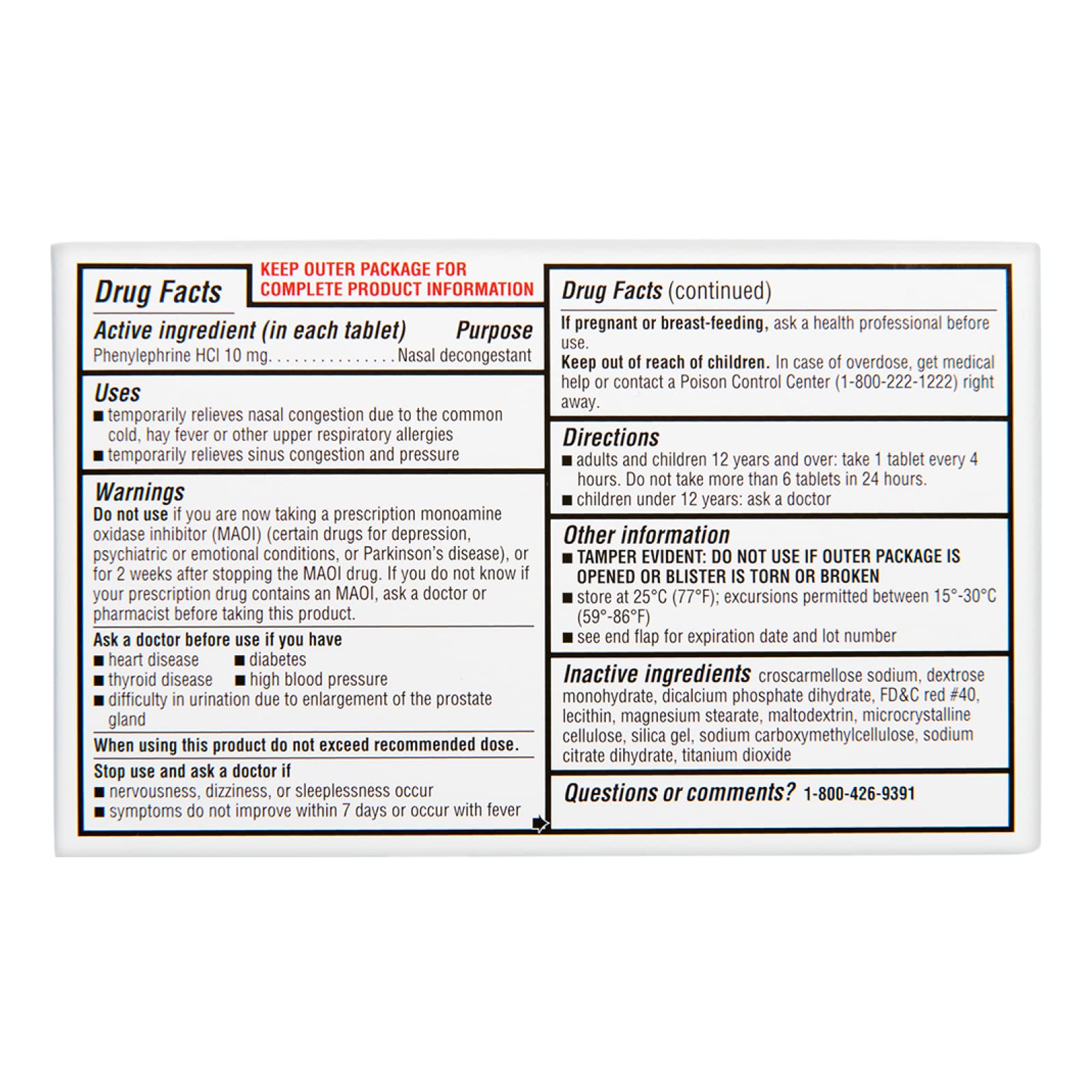 Buy Rite Aid Sinus Pressure and Congestion NonDrowsy Relief PE, 10mg 36 Tablets Nasal