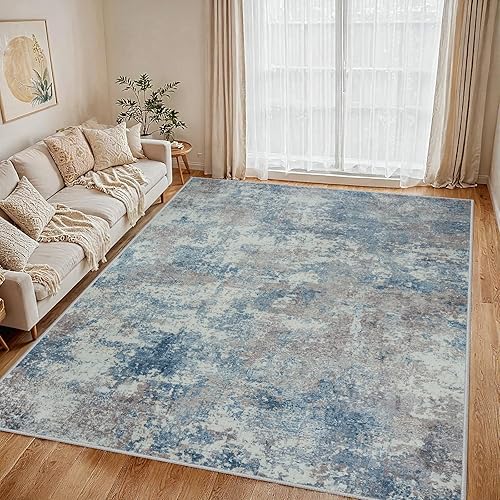 Vista 35 de Alfombra de área para sala de estar: 5 x 7 de interior, suave, esponjosa, alfombra abstracta para dormitorio, cocina, comedor, suelo, alfombra
