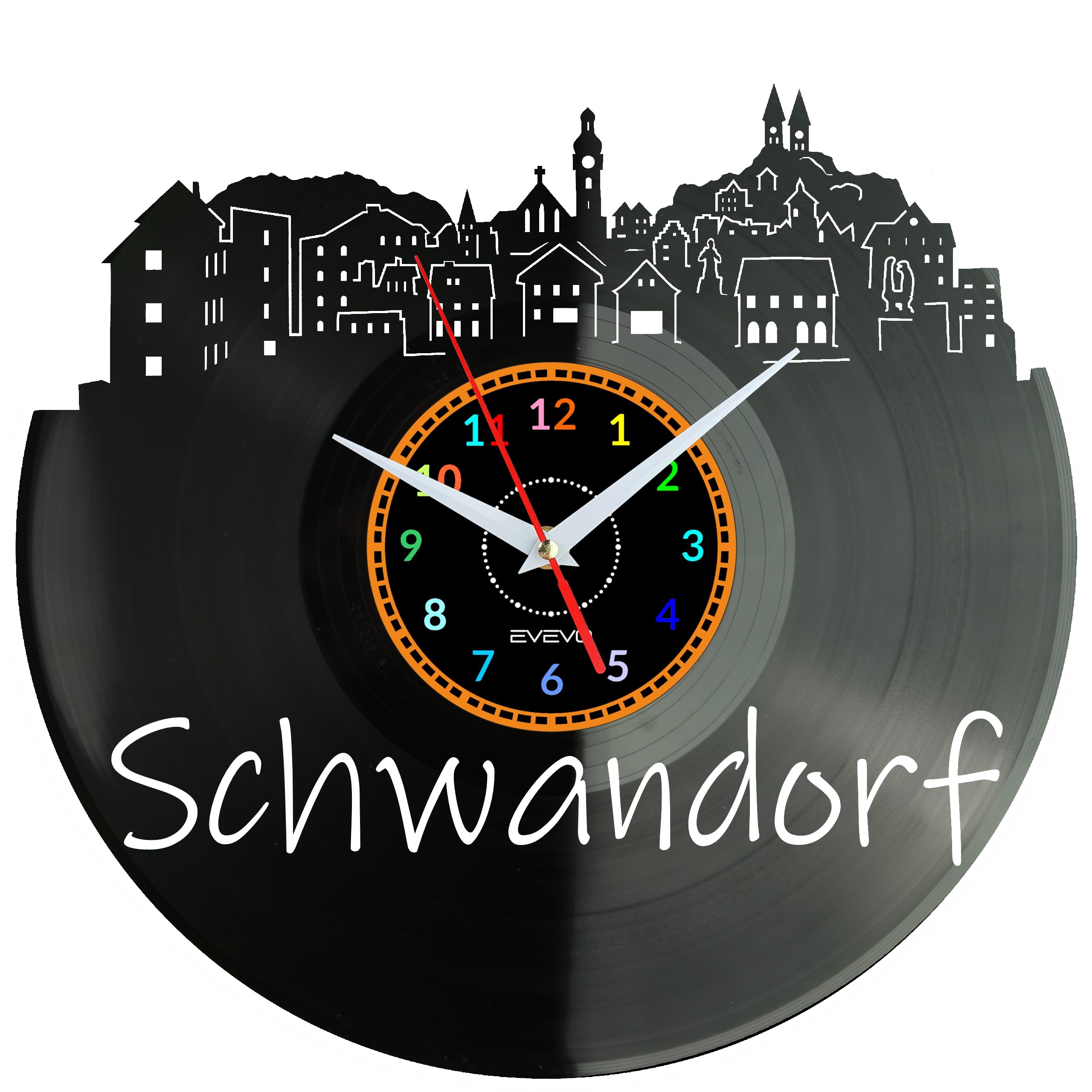 Horloge vinyle élégant W0475 Schwandorf, la qualité d'une découpe précise