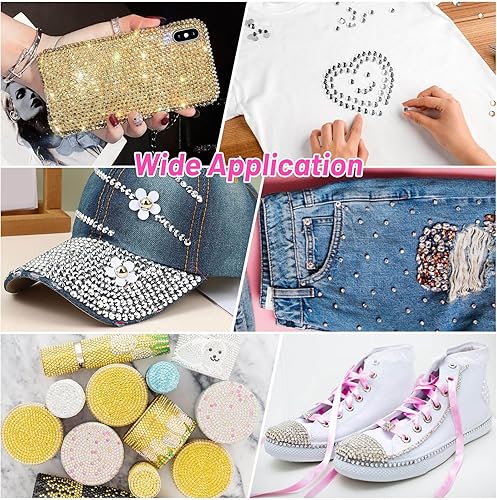 Miniatura 7 de 4814 calcomanías autoadhesivas con diamantes de imitación para el cabello, joyas de Caffox para el cabello, calcomanías de gemas de diamantes para