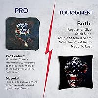Vista 2 de BackYardGamesUSA Juego de 8 bolsas de Cornhole profesionales reguladoras, Tournament Slick n Stick Cornhole, bolsas para juegos de Cornhole