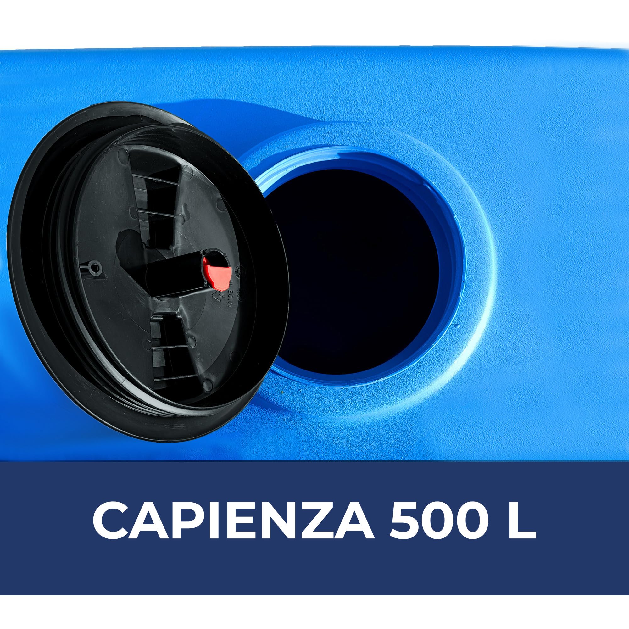 ESTO Serbatoio Acqua Potabile 100L Quadrato - 200L, 300L Rettangolare Polietilene Per Raccolta Acqua, Cisterna Esterno Blu, per Utilizzo Fuori Terra 500 LT