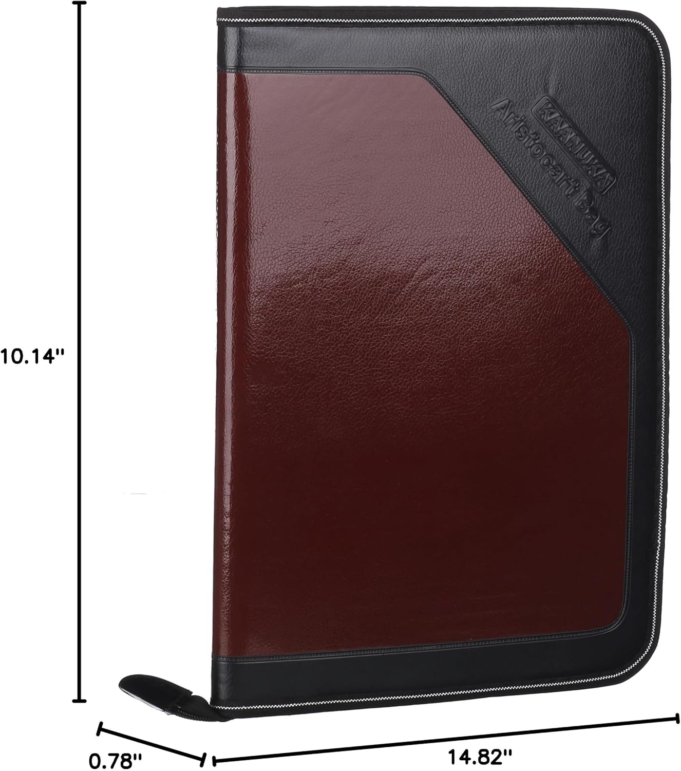 PU Leather Executive Portfolio File Folder – Legal Size Document Holder with 24 Leafs/Pockets, Certificate Organizer, Professional Zip File for Office, School & Business Use