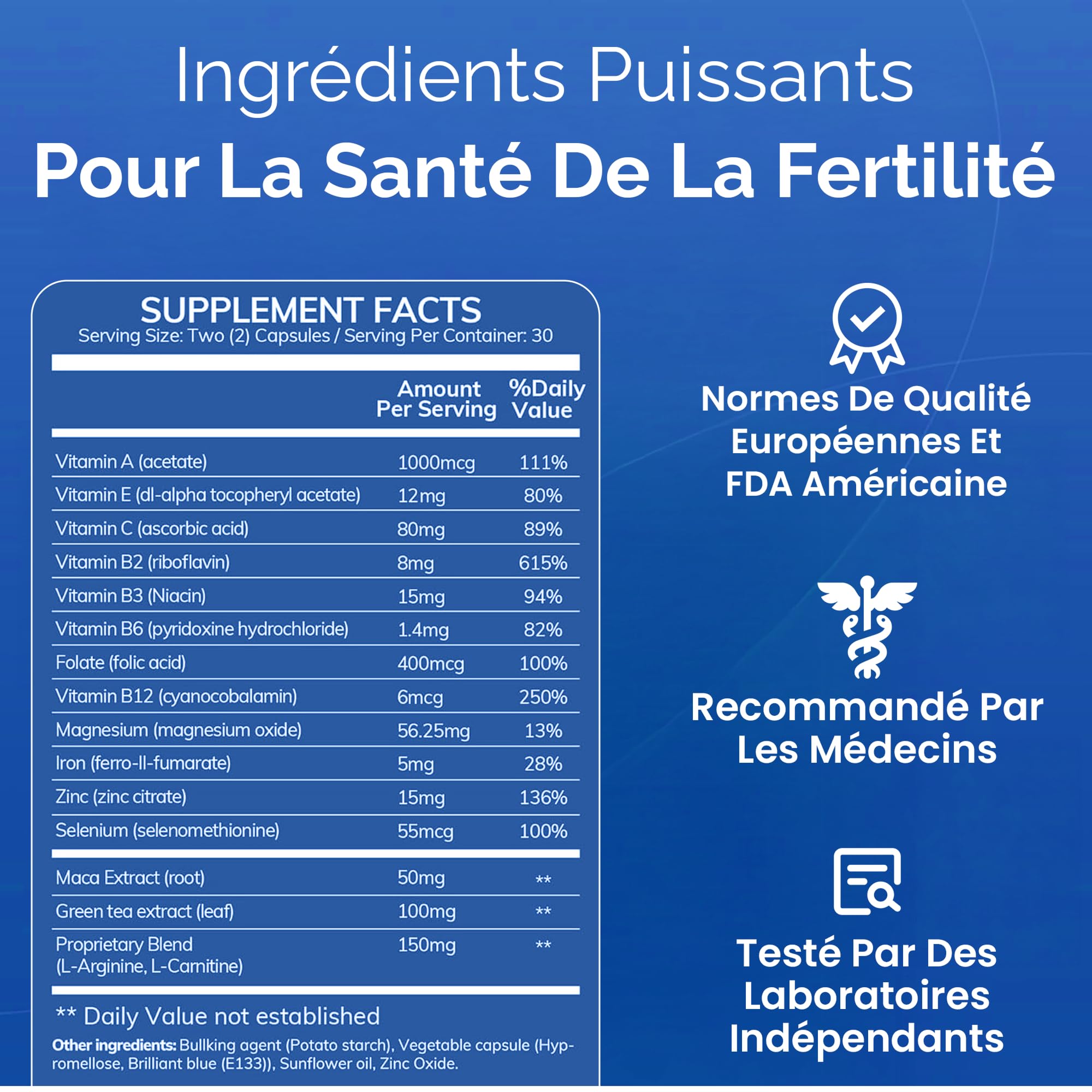 Conceive Plus Vitamines de fertilité pour homme - Stimule la testostérone, augmente la production de sperme - Zinc, folate, racine de Maca, sélénium, pilules - 60 capsules végétariennes