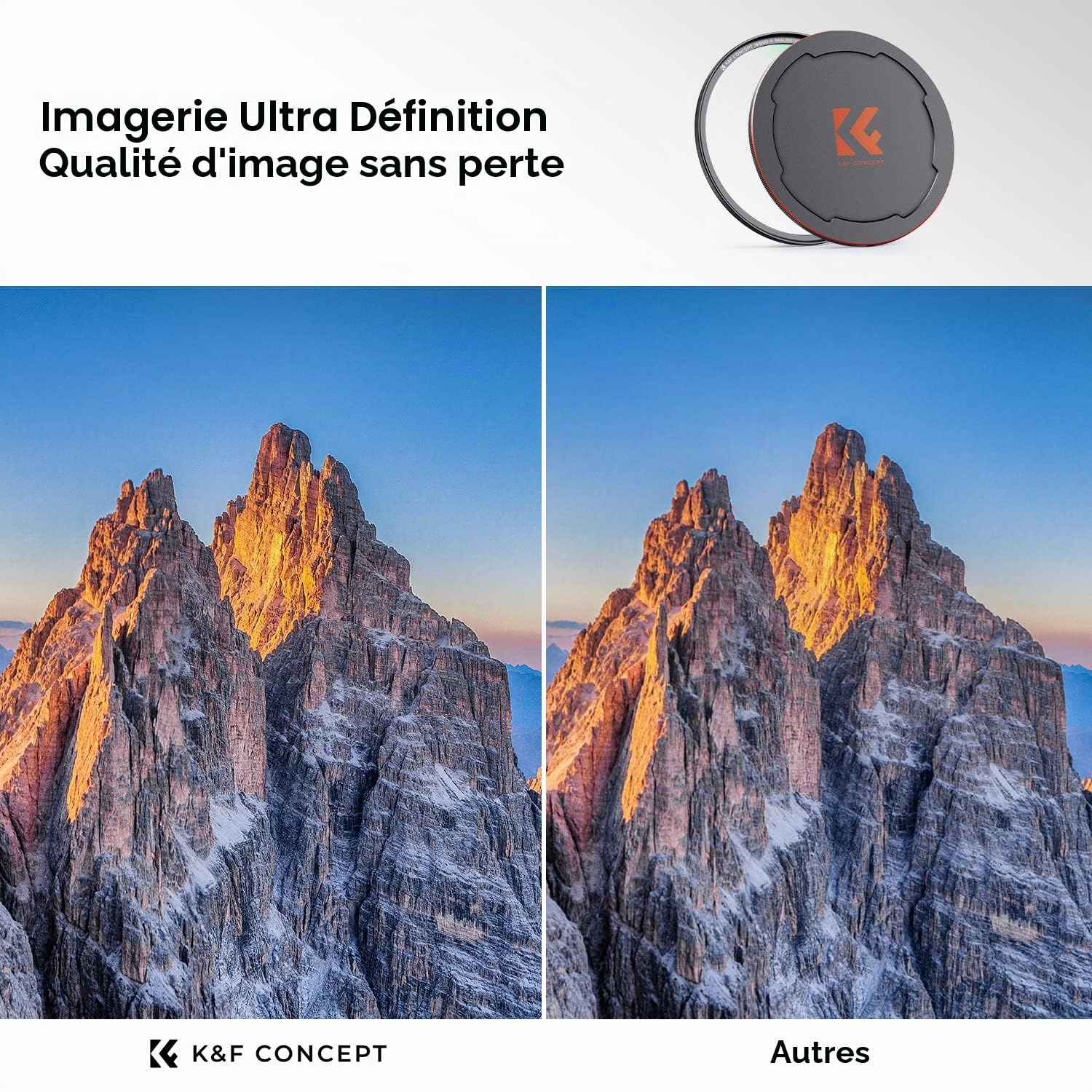K&F CONCEPT Filtre UV 58mm Protection Magnétique et Bouchon Devant 2 en 1 | Installer Rapidement,Aimanté,HD,Nano-revêtement,Étanche,Résistant à l’huile et aux rayure,Cadre CNC Antidérapant,Nano-X,FG701