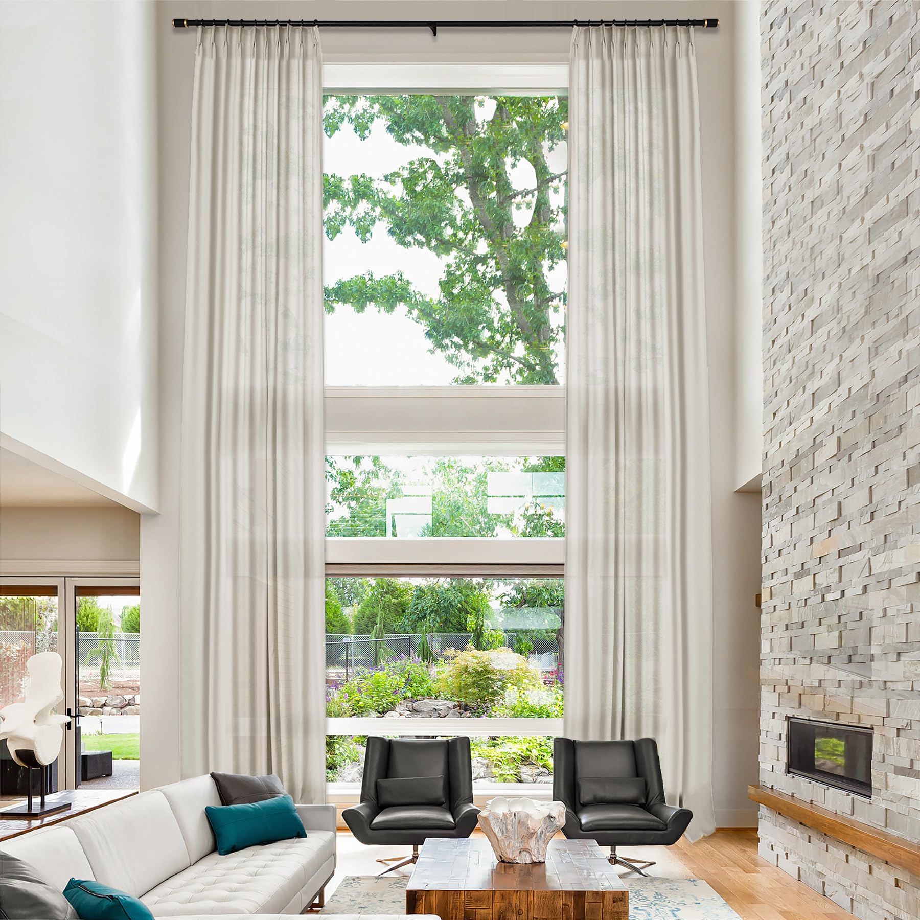 Curtain Ideas For High Ceiling Living Rooms Window Curtain Ideas High