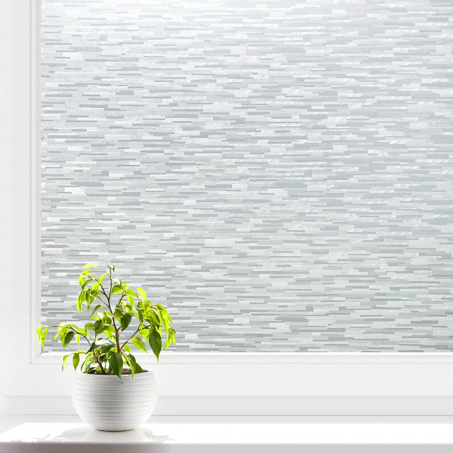 Homein Window Privacy Film, Frosted Glass Privacy Window Film, Non Adhesive Window Clings Sun Blocking, Static Cling Window Covering for Home Office Door, Frosted Silk 35.4 x 78.7 inches 35.4" x 78.7" Frosted Silk