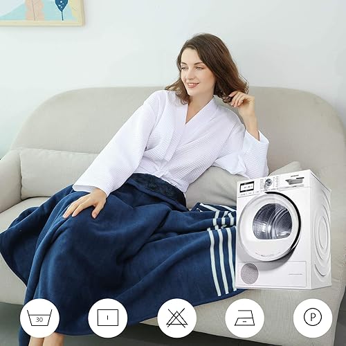Miniatura 6 de XING YE CHUAN Manta de forro polar, cómoda manta de poncho con botones, mantas de felpa sin mangas, para mujer, cubierta envolvente