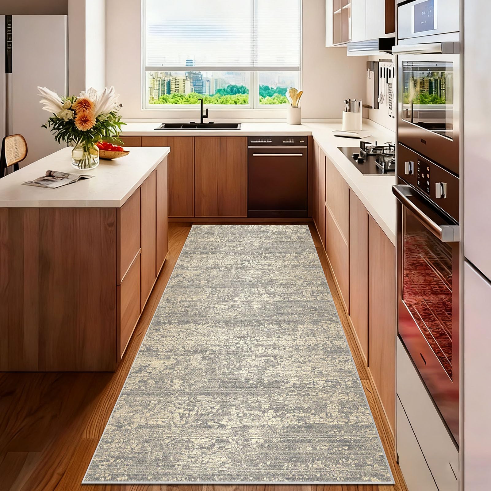 Tapis de couloir antidérapant lavable extra long 40 x 230 cm salon