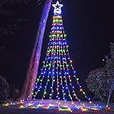 Christmas Decoration Star Lights, 320 LED 16.4Ft Outdoor Christmas Tree String Lights with Plastic Star Toppers [8 Modes& Waterproof] for Christmas New Year Holiday Birthday Decor (Multicolor)