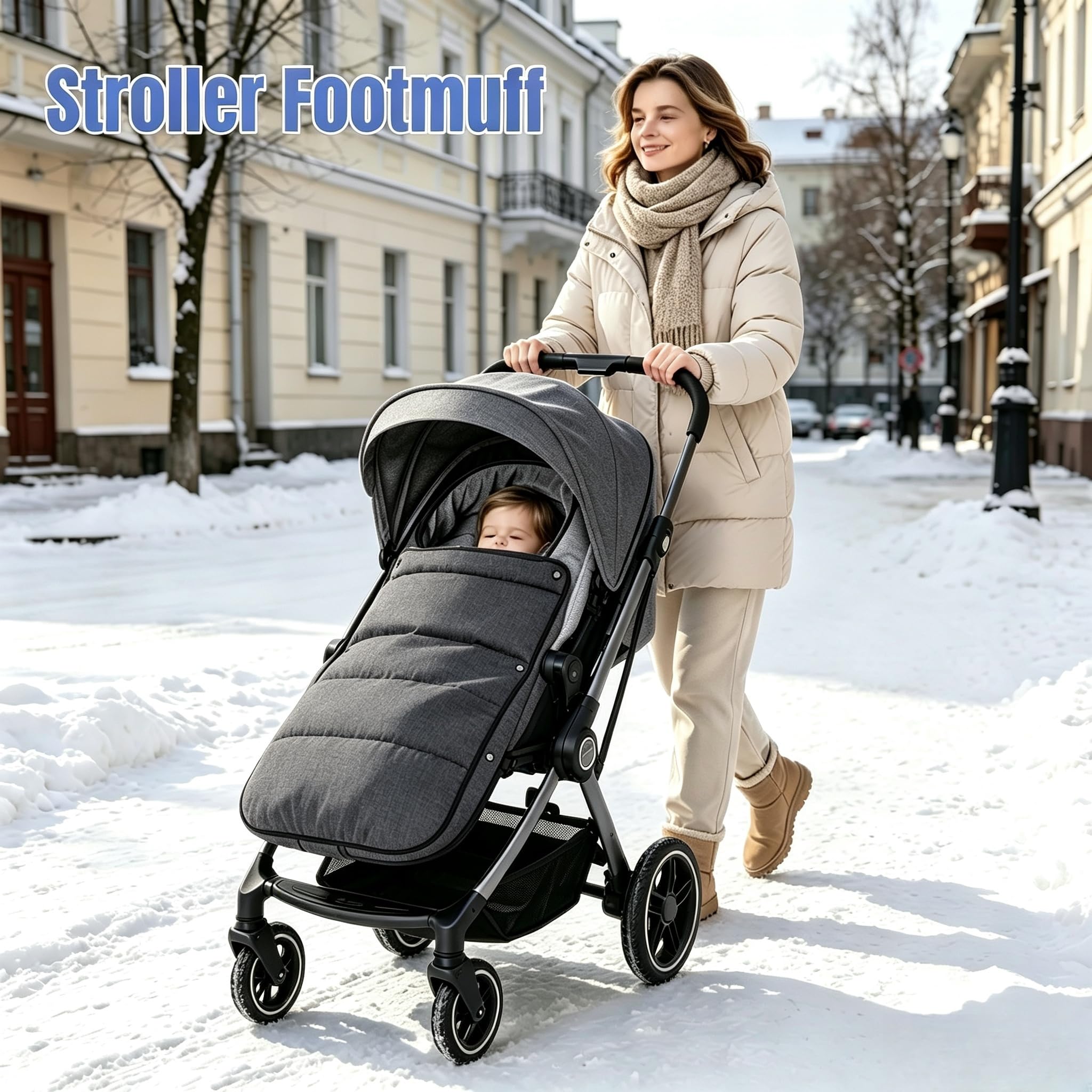 Sacco nanna invernale spesso per passeggino, 90 x 48 cm, impermeabile, antivento, lavabile