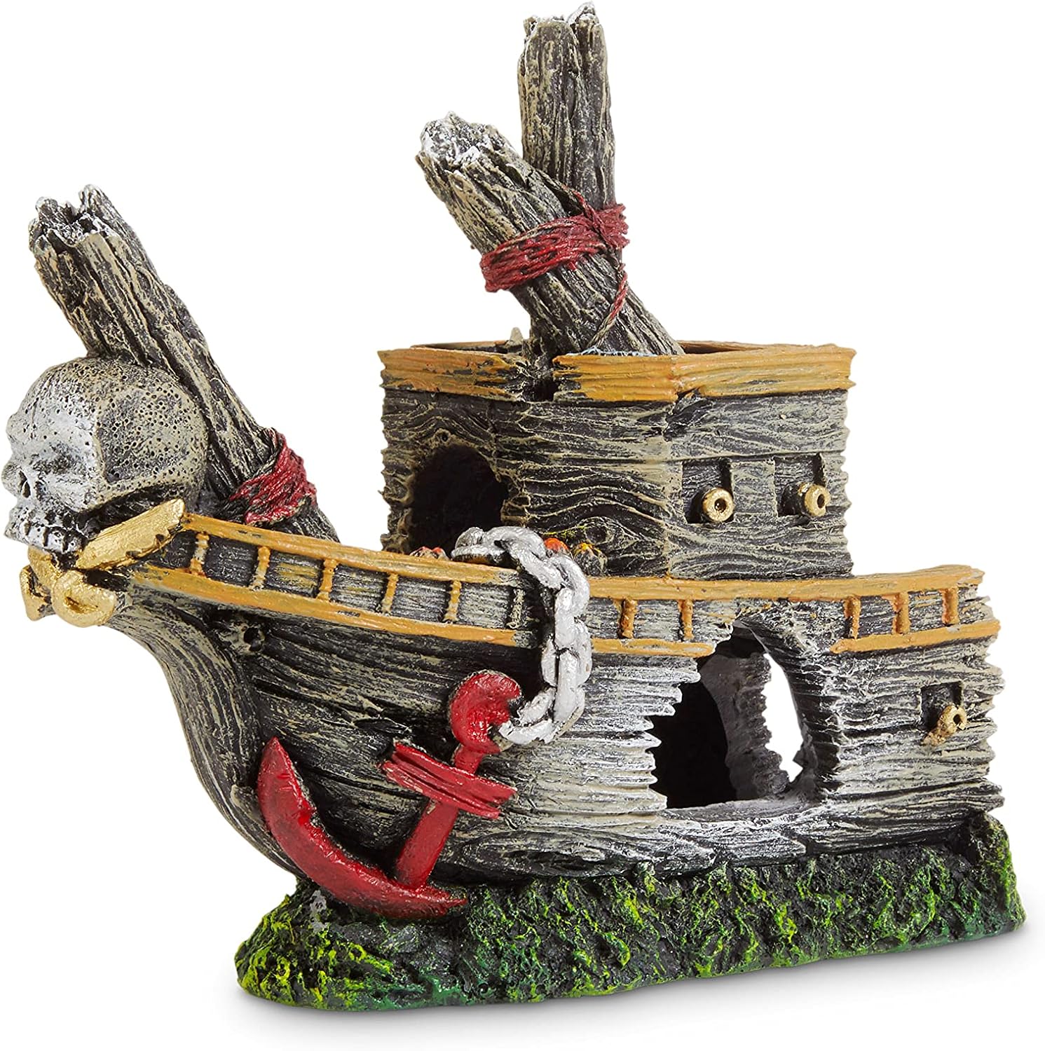 imagitarium Shipwreck Front Aquarium Decor, Medium Pet