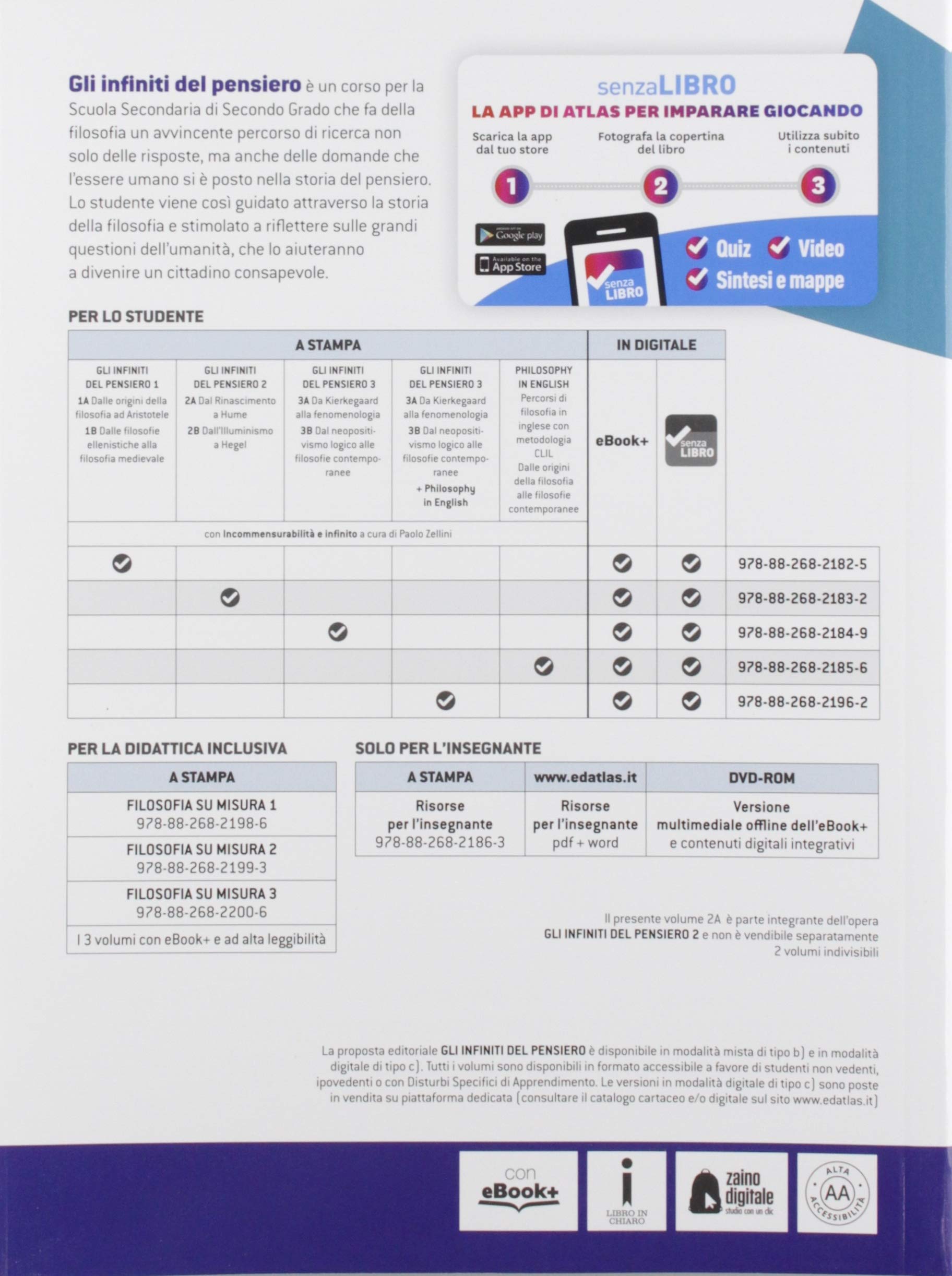 Gli infiniti del pensiero. Per le Scuole superiori. Con e-book. Con espansione online (Vol. 2A-2B)