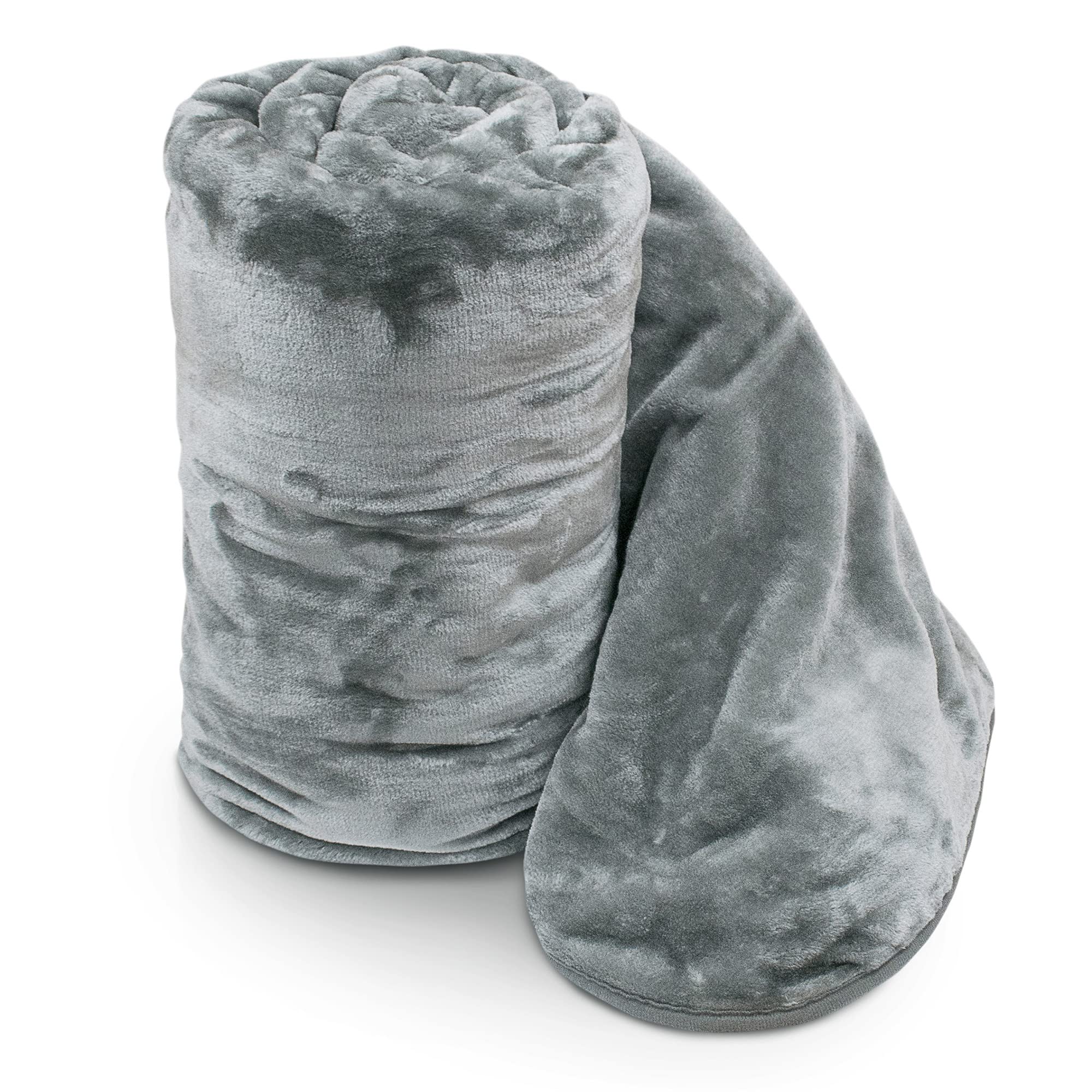 Velosso Home Bedding Store Mink Faux Fur Throw Silver/Grey 150x200, Large 2 Seater Sofa/Bed Blanket