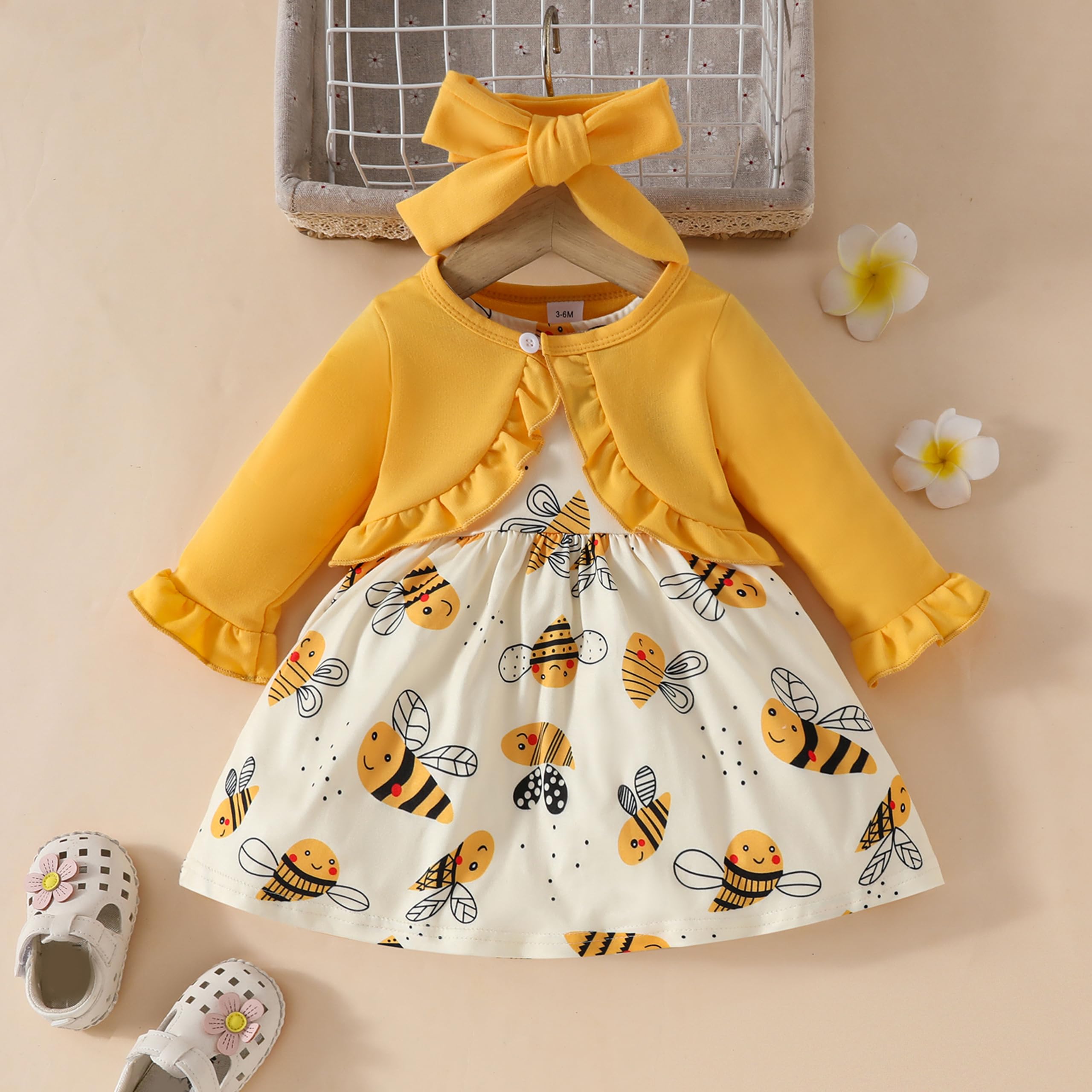 Miipat Bambina Abitini con Set di Abbigliamento Cardigan Bambino Ragazza Autunno Inverno 2pcs Abiti Set Vestito Senza Maniche e Cappotto a Maniche Lunghe