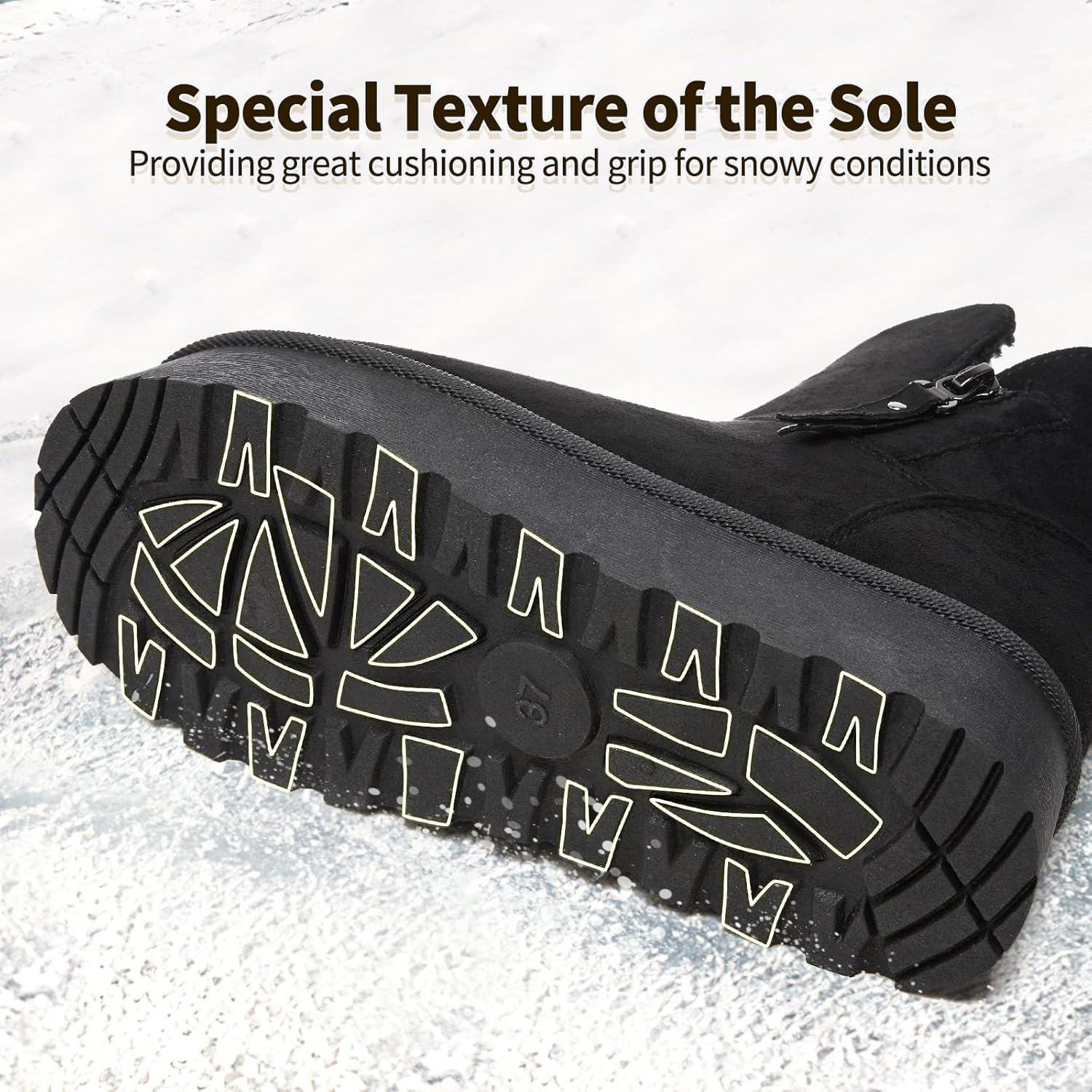 Moudki Winter Boots for Women Warm Fur Lined Booties Platform Snow Boots for Women Ankle Booties Anti-Slip Outdoor Snow Boots - Image 3