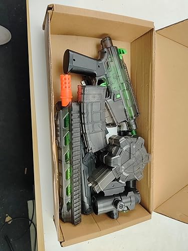 Miniatura 9 de Pistola eléctrica grande de bolas de gel, kit completo, pistola eléctrica de salpicaduras en verde transparente, juguete para exteriores para