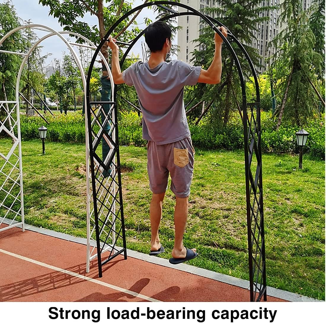 Metal Garden Arch Assemble Freely Garden Arbor Trellis Climbing Plants Support Rose Arch Outdoor Arch Wedding Arch Party Events Archway Garden Decoration (Battery *1 : 140x230cm)