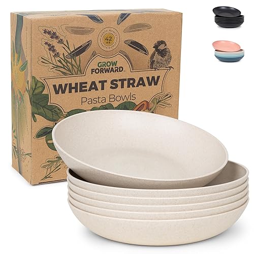 Grow Forward Premium Wheat Straw Pasta Bowls - 42oz Unbreakable
