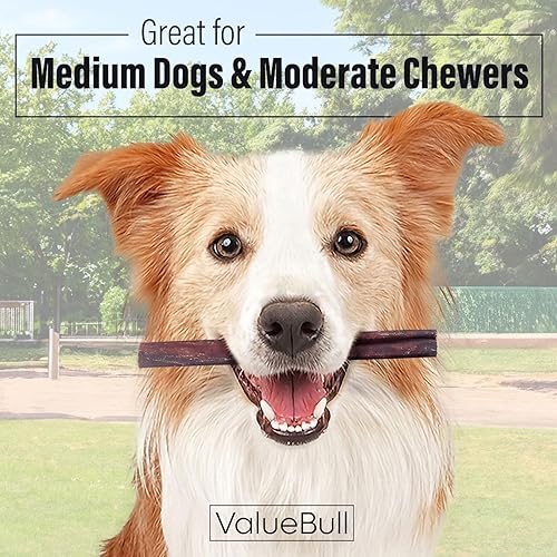 Miniatura 2 de ValueBull Palitos de colágeno para perros, masticables medianos de 6 pulgadas, golosinas naturales de larga duración para perros, paquete a granel