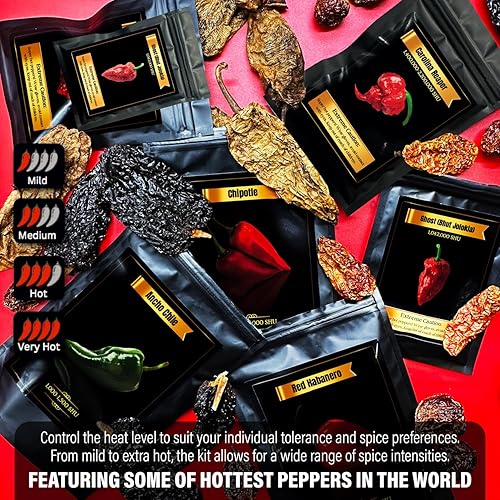 Miniatura 9 de Kit de fabricación de salsa picante para hacer tu propia salsa picante, incluye pimientos reales, juego de regalo de 30 piezas para hombres adultos,