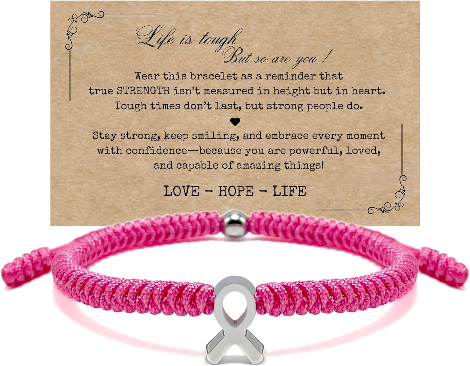 LAMIBEE Bracelet For A Cause, Awareness Ribbon Bangle Bracelets, Wristbands Get Well Soon, Protection Surfer String Bracelet for Men, Women Boho Amulet Style