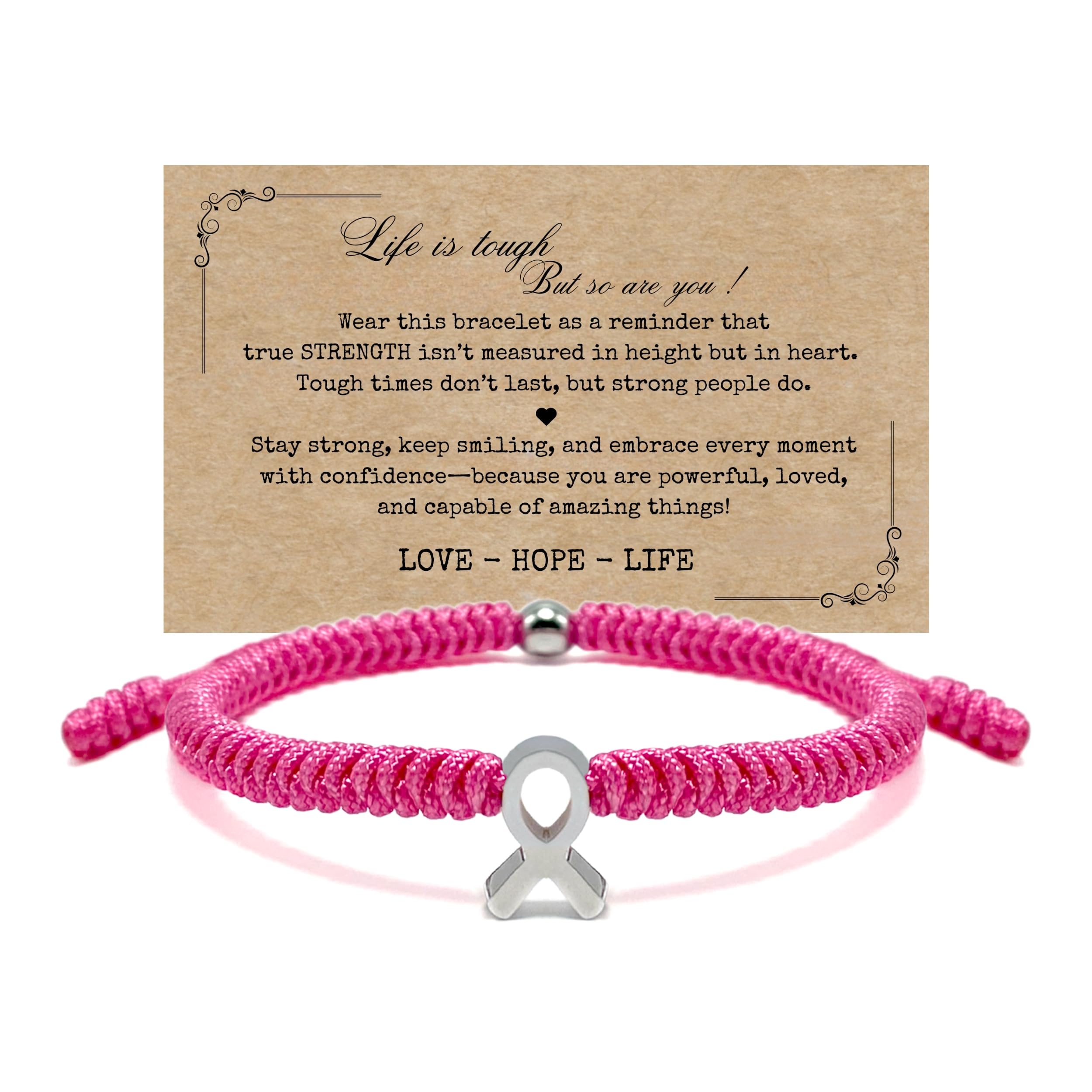 LAMIBEE Bracelet For A Cause, Awareness Ribbon Bangle Bracelets, Wristbands Get Well Soon, Protection Surfer String Bracelet for Men, Women Boho