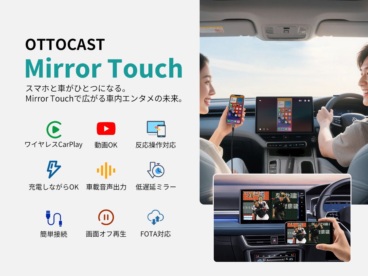 Amazon.co.jp: 【公式】オットキャスト OTTOCAST Mirror Touch