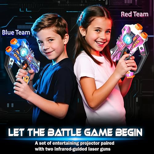 Miniatura 4 de Juego de pistolas electrónicas para niños y adultos (3 +) - Juego de disparos electrónicos para 2 jugadores con pantalla LED digital de puntuación