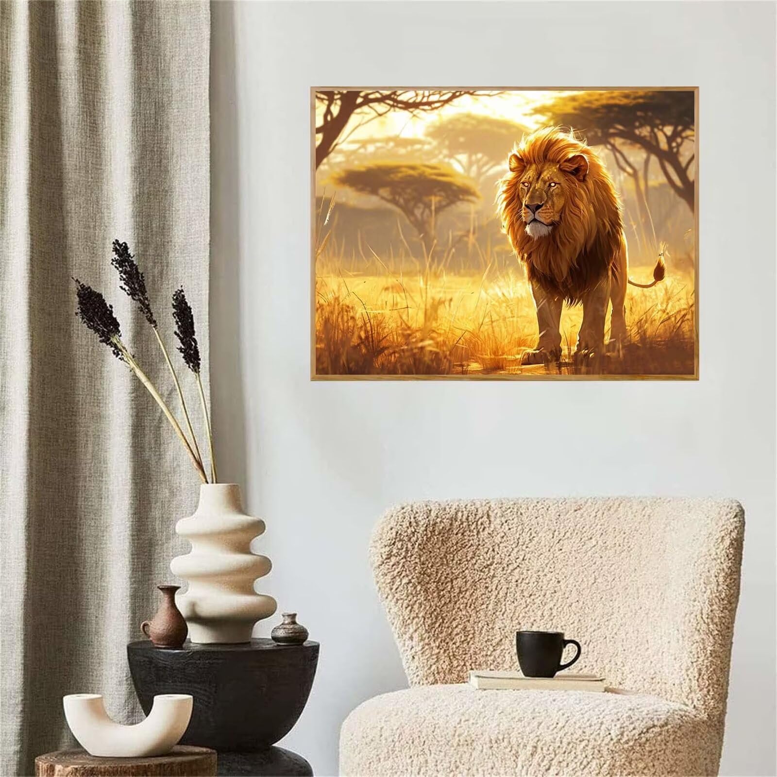 数字油絵 ライオン Paint by Numbers 動物、ペイント バイ ナンバーズ キット 大人用 子供 高齢者 ジュニア 初心 Paint by  numbers 動物 ペイントバイナンバ DIY 塗り絵 数字 虎 大人 子供 初心者 油絵 キットアクリル絵の具 虎 ペイント バイ ナンバーズ, image size:1600x1600