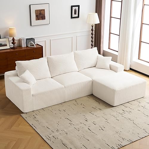 Sofá modular Bonless de 110 pulgadas, sofá modular con asiento profundo, sofá modular de espuma viscoelástica de pana para sala de estar, disponible en Yaxa Guatemala