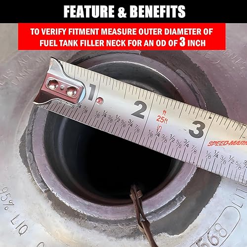 Miniatura 4 de Tapa de combustible diesel sin bloqueo, 3 "nominal,14 de vuelta,Sin ventilación,Tapa de combustible de aluminio para 96-18 Freightliner Cascadia